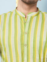 Men Multi  Printed Cotton Short Kurta