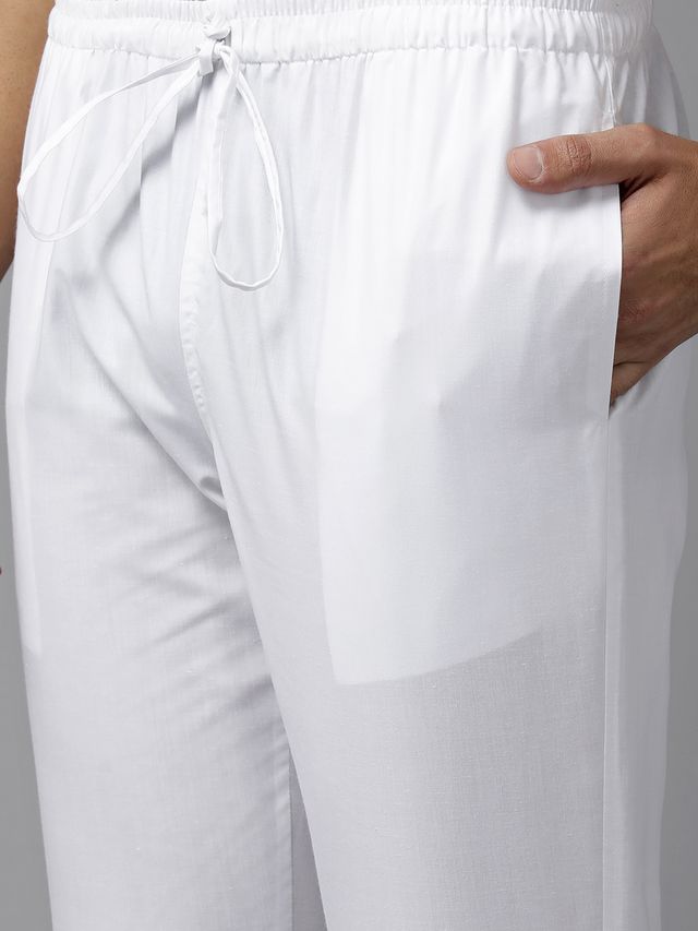 Men Multicolored Regular Pure Cotton Pathani Printed Men's Kurta With White Salwar