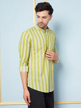 Men Multi  Printed Cotton Short Kurta