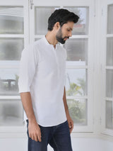 Off-White Deluxe Cotton Short Kurta
