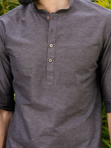 Men Pack Of 2 Brown & Turquoise Blue Cotton Solid Short Kurta