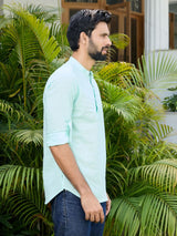Men Pack Of 2 Green & Pink Cotton Solid Short Kurta