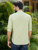 Green Deluxe Cotton Short Kurta