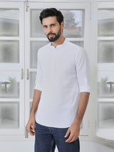 Off-White Deluxe Cotton Short Kurta