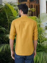 Men Pack Of 2 Mustard & Turquoise Blue Cotton Solid Short Kurta