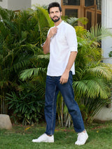 White Deluxe Cotton Short Kurta