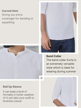 Off-White Deluxe Cotton Short Kurta