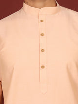 Peach Delux Cotton Solid Straight Kurta