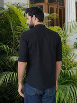 Men Pack Of 2 Black & Grey Cotton Solid Short Kurta
