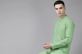 short kurta for men chikankari