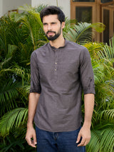 Men Pack Of 2 Turquoise Blue & White Cotton Solid Short Kurta