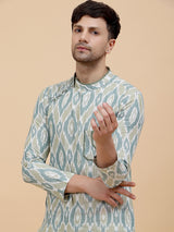 Men MulticolouredIkat Printed Kurta