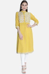 Women Mustard Printed Dress