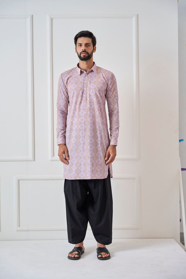 Men Beige Regular Pure Cotton Pathani Kurta