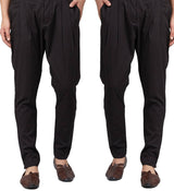 Men Black Trouser Pant Pack Of 2 Solid Cotton Combo Pajama