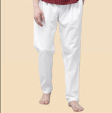 Men White Solid Salwar Style Pajama