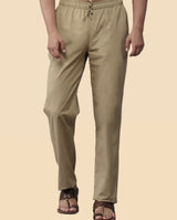 Men Khaki Solid Pajama