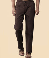 Men Brown Solid Pajama