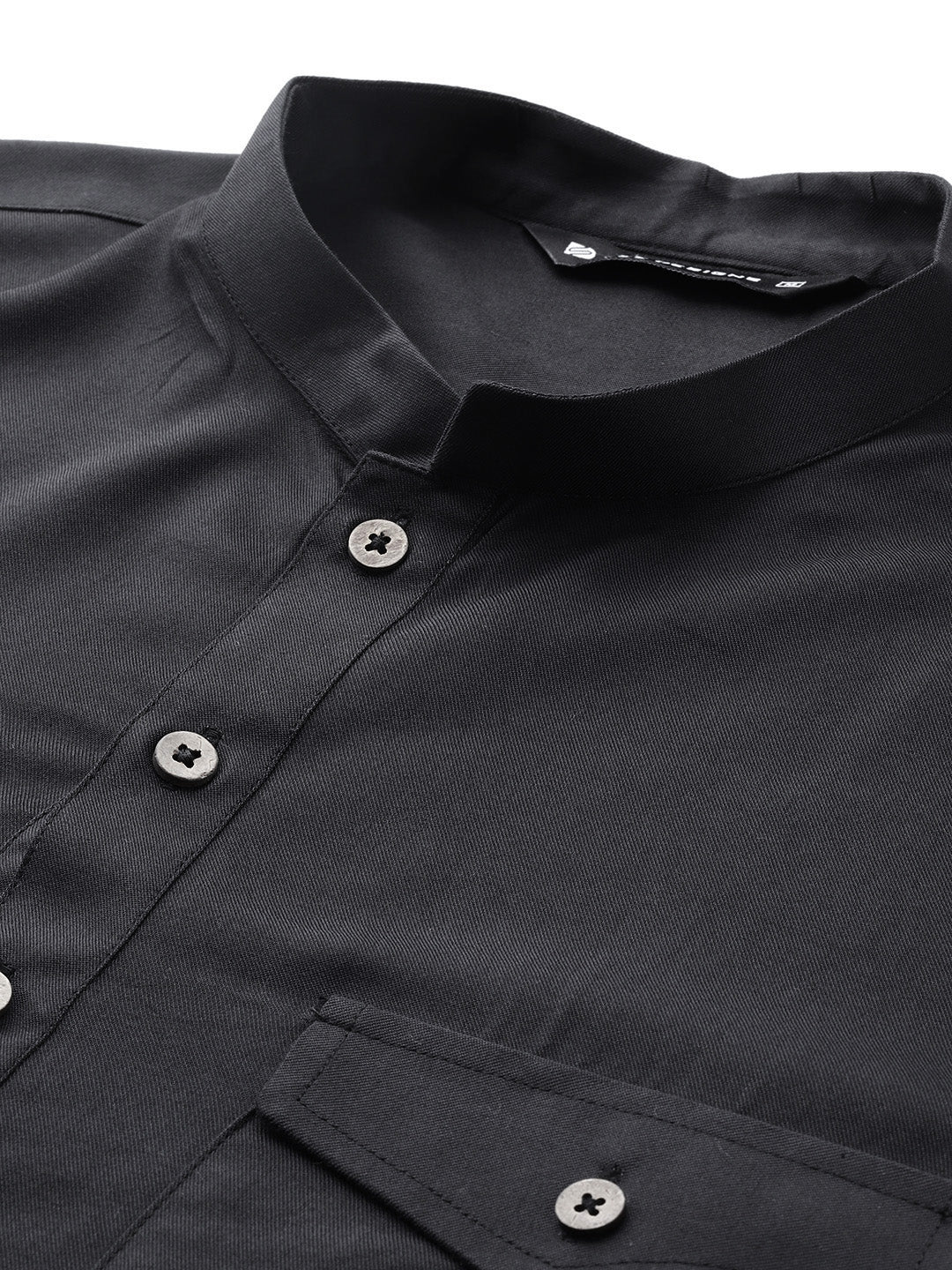 Men Black Rayon Solid Pathani Sets