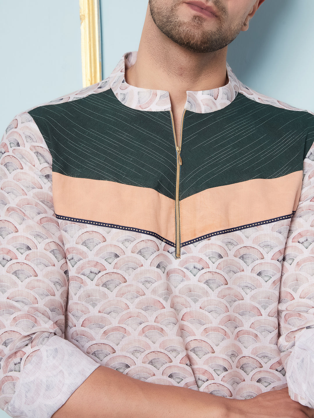 Men Multicoloured Printed Kurta With pyjama