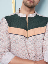 Men Multicoloured Printed Kurta With pyjama
