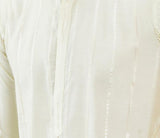 Men Ivory Glimmer Chanderi Silk Sequins Kurta