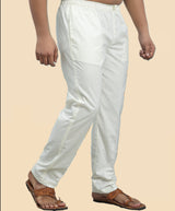 Men Cream Solid Pajama