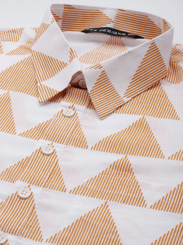 Men White Regular Pure Cotton Pathani Printed Men's Kurta