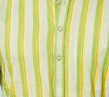 Men Lime Green Striped Cotton Short Kurta