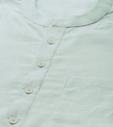 Men White Cotton Straight Kurta with Slub Effect