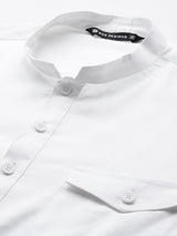 Men White Rayon Solid Pathani Sets