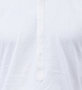 Men Classic Pure White Cotton Thread Work Kurta with Pajama