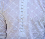 Men Crystal White Chikankari Embroidered Straight Kurta