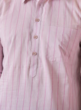 Men Soft Pink Regular Pure Cotton Pathani Kurta