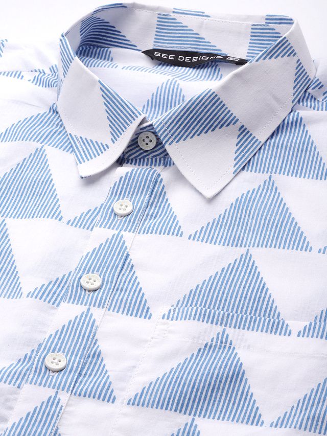 Men White Regular Pure Cotton Pathani Printed Men's Kurta