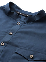 Men Teal Rayon Solid Pathani Sets