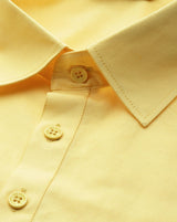 Riwaat.com Men Yellow Pathani Kurta with Salwar Riwaat Haldi Pathani Plain