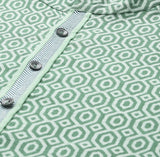 Men White & Green Printed Pure Cotton Straight Kurta With Pajama