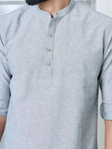 Gray Solid cotton Short Kurta
