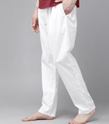 Men White Salwar With Nada Pack Of 2 Solid Cotton Combo Pajama