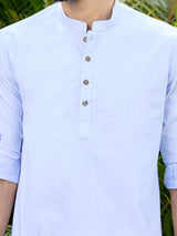Blue Solid cotton Short Kurta
