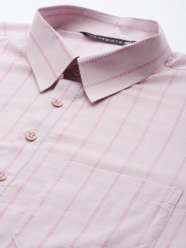 Men Baby Pink Regular Pure Cotton Pathani Printed Men's Kurta