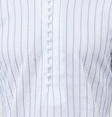 Men White Kurta with Navy Blue Stripes and Pajama