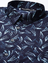 Men Indigo Regular Pure Cotton Pathani Printed Men's Kurta