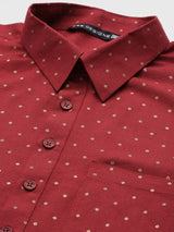 Men Maroon Regular Pure Cotton Pathani Printed Men's Kurta