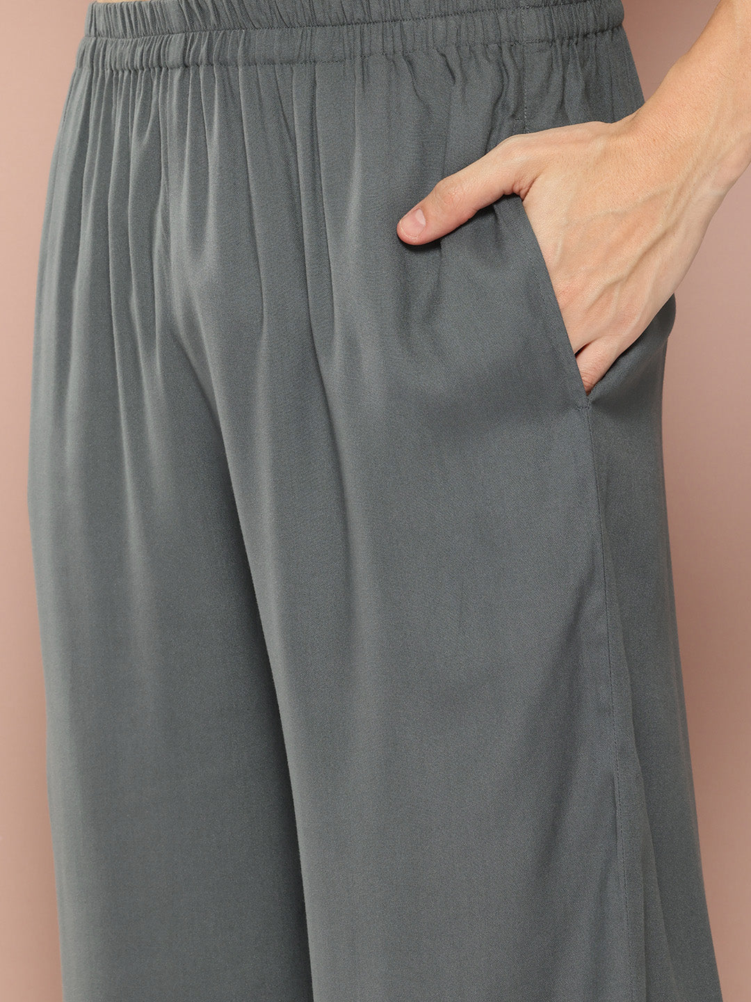 Men Grey Rayon Solid Pathani Sets