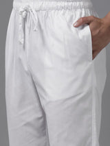 Men Indigo Regular Pure Cotton Pathani Printed Men's Kurta With White Salwar