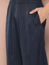 Men Blue Rayon Solid Pathani Sets