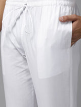 Men Indigo Regular Pure Cotton Pathani Printed Men's Kurta With White Salwar