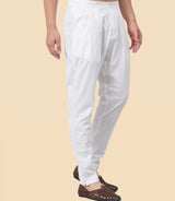 Men White Solid Trouser Style Pant